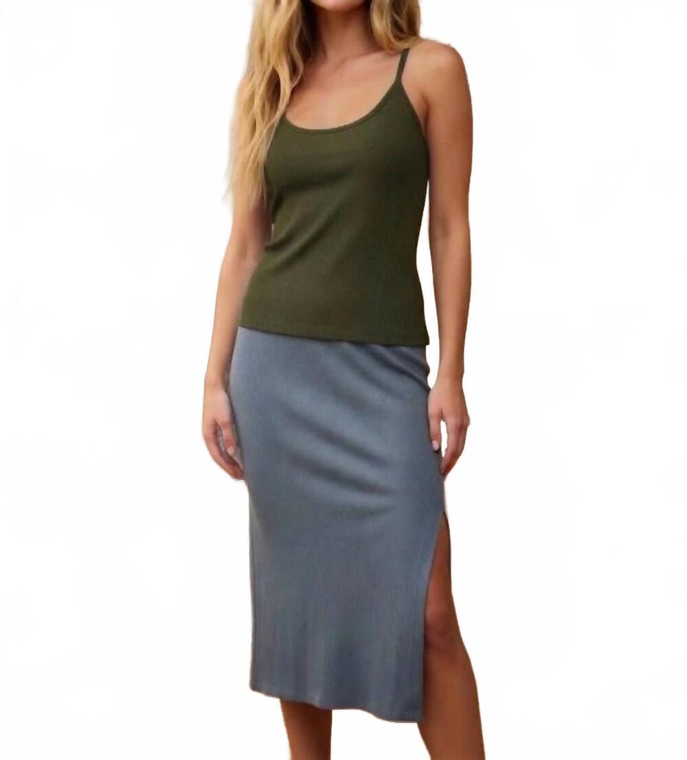 NEW MAVEN WEST scoop-neck tank top in dark olive